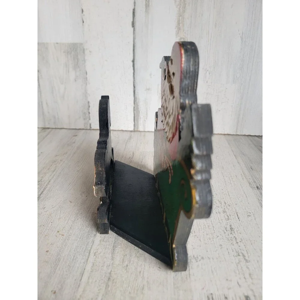 Vintage Santa Claus sleigh card napkin holder horse‎ Xmas figure